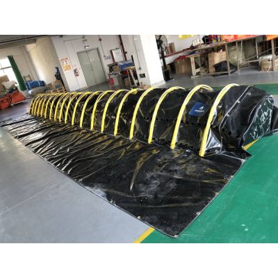 Quick-Deploy Tube Barrier with Support Stands